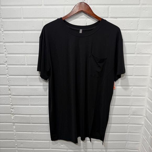 Free People Movement Tempo Oversized Boyfriend Tunic Pocket Tee Black Small - Picture 9 of 16